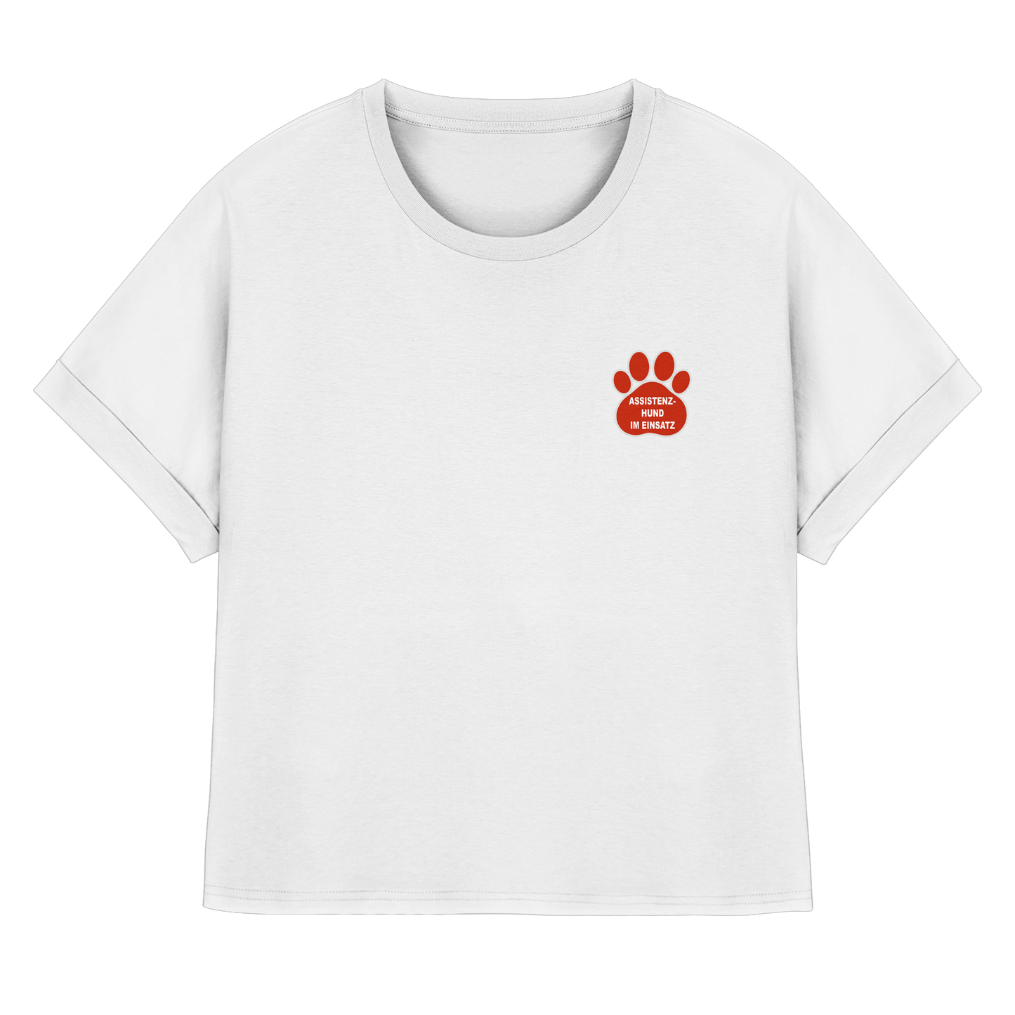 Assistenzhund im Einsatz – Klare Botschaft. Mehr Sicherheit. Mehr Respekt. - Womens Organic Rolled Sleeves T-Shirt