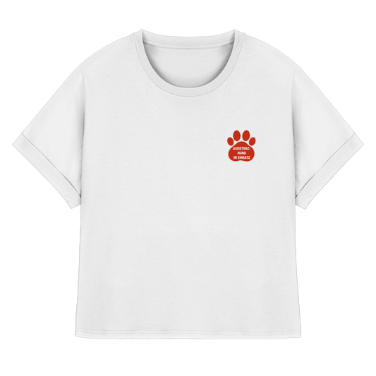 Assistenzhund im Einsatz – Klare Botschaft. Mehr Sicherheit. Mehr Respekt. - Womens Organic Rolled Sleeves T-Shirt
