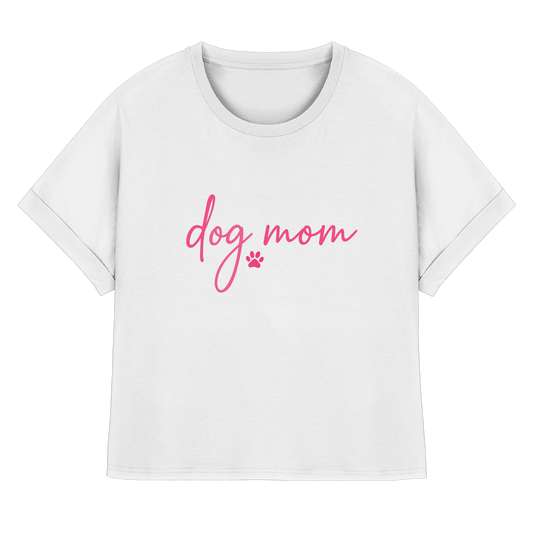 DOG MOM für Hundemamas und Hundemädchen - Womens Organic Rolled Sleeves T-Shirt