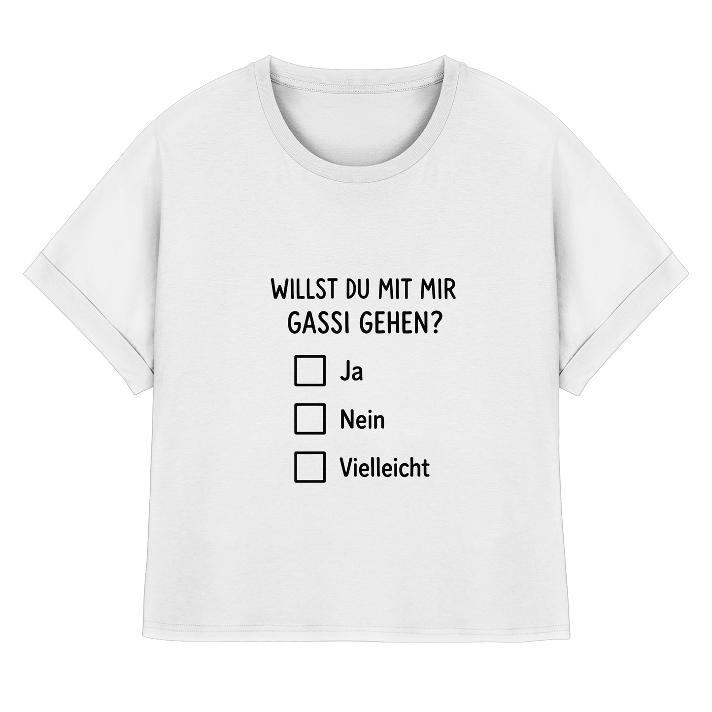 Willst du mit mir Gassi gehen? - Sprüche Shirt Hundemamas - Womens Organic Rolled Sleeves T-Shirt