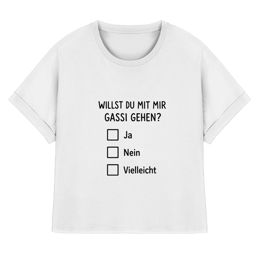 Willst du mit mir Gassi gehen? - Sprüche Shirt Hundemamas - Womens Organic Rolled Sleeves T-Shirt