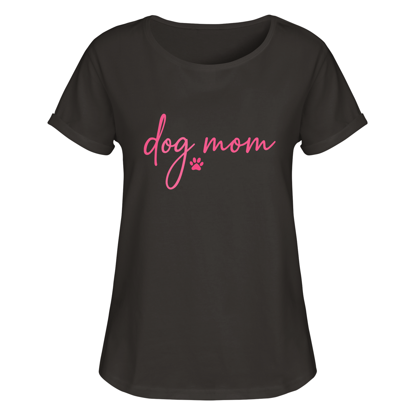 DOG MOM für Hundemamas und Hundemädchen - Womens Roll-Up T-Shirt