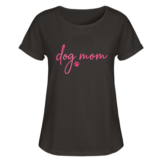 DOG MOM für Hundemamas und Hundemädchen - Womens Roll-Up T-Shirt